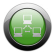Green Metallic Orb Button "Network"