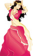 Illustration of beautiful indian woman on white background