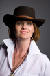 Beautiful woman in a hat.