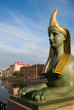 Sphinx on Egyptian bridge over Fontanka river. St. Petersburg. Sphinx on Egyptian bridge over Fontanka river. St. Petersburg.