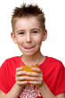 boy with glass of juice boy with glass of juice