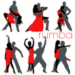 Vektor: Rumba silhouettes set Rumba silhouettes set