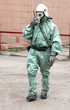Man in chemical suit