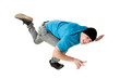 Hip Hop Style Dancer performing isolated on a white background