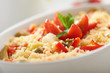fresh tabule with tomatoes, pepper, cheddar