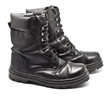 Black Leather Army Boots
