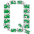 q, Alphabet Football letters made of soccer balls and fields