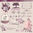 Flowers and vintage elements collection