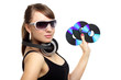 Girl Holding Three CD