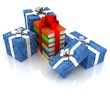 gift boxes and books, bandaged by ribbon, on a white background gift boxes and books, bandaged by ribbon, on a white background