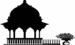The ink silhouette of summer veranda