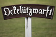 Schild Ockelützwarft auf der Hallig Hooge