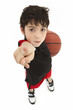 Aggressive Boy Child Basketball Player Close Up