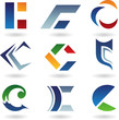 Vector illustration of abstract icons based on the letter C