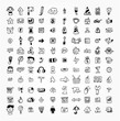 100 hand draw web icon.