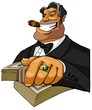 Illustration: Happy millionaire with cigar Happy millionaire with cigar