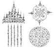 Thai Tattoo Ancient. Vector template