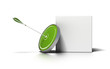 green target and arrow near a white box for ad green target and arrow near a white box for ad