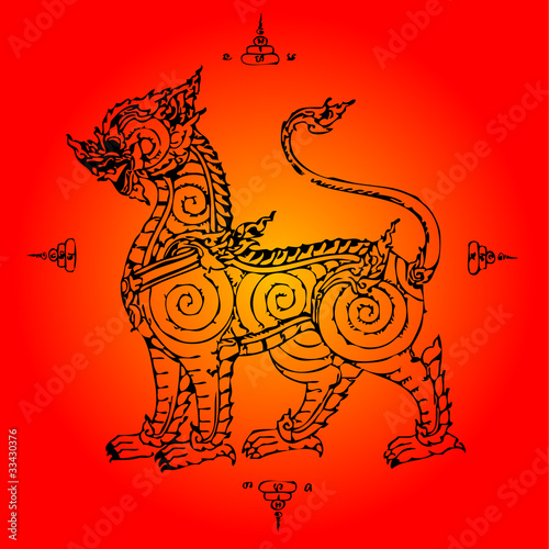 Lion Thai Tattoo Ancient 