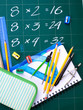 Multiplication table on board