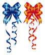 fiocco per pacchetto regalo, in blu e rosso