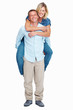 Man giving piggyback ride to woman