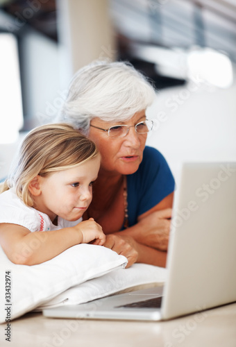 Photo: Girl with grandmother Girl with grandmother