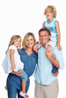 Happy couple with two children