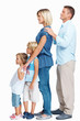 Family standing in row