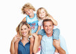 Happy family smiling together