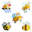 Photo en ligne au meilleur prix Different Bee Cartoon Mascot Characters Collection