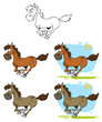 Cartoon Horses Running-Vector Collection Cartoon Horses Running-Vector Collection