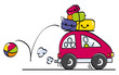 Illustration: funny family goes on vacation funny family goes on vacation