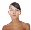 Foto: Tanned beautiful and sexy woman on white Tanned beautiful and sexy woman on white
