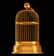 Golden birdcage isolated on black Golden birdcage isolated on black