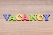 Employment concept with letters on background