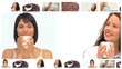 Video: Montage of beautiful women enjoying cups of coffee Montage of beautiful women enjoying cups of coffee