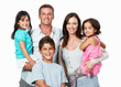Portrait of happy family of five together