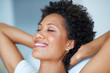 Smiling woman relaxing