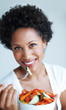 Woman eating healthy food