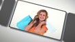 Montage of beautiful women after shopping