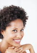 African American business woman smiling