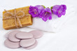 Skin care still life with natural soap