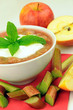 delicious and nutritious rhubarb compote dessert with apples