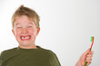 funny boy with toothbrush