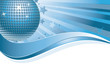 Vector: Blaue Discokugel mit Welle Blaue Discokugel mit Welle