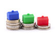 Euro coins and houses Euro coins and houses