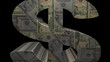 Dollar symbol with dollars mosaic currency animation