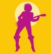 Woman Playing Guitar Silouette