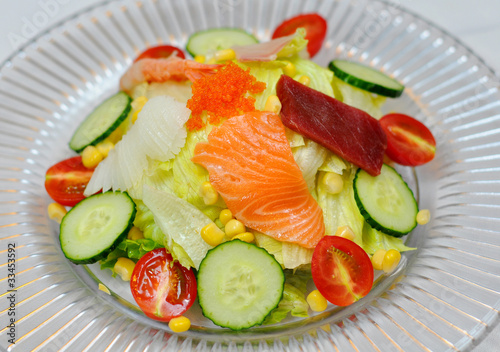 Photo: Salmon and caviar salad Salmon and caviar salad